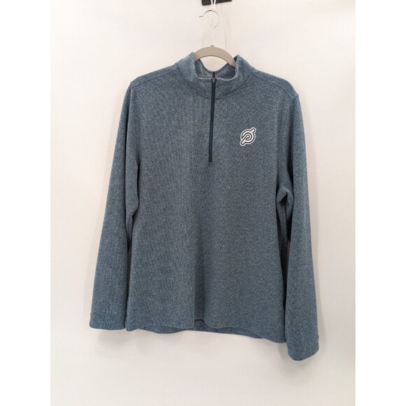 Rhone x Peloton Sweater Mens‎ Large Blue 1/4 Zip Pullover Sweater Athleisure - Picture 1 of 10